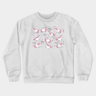 unicorn pattern pretty mask Crewneck Sweatshirt